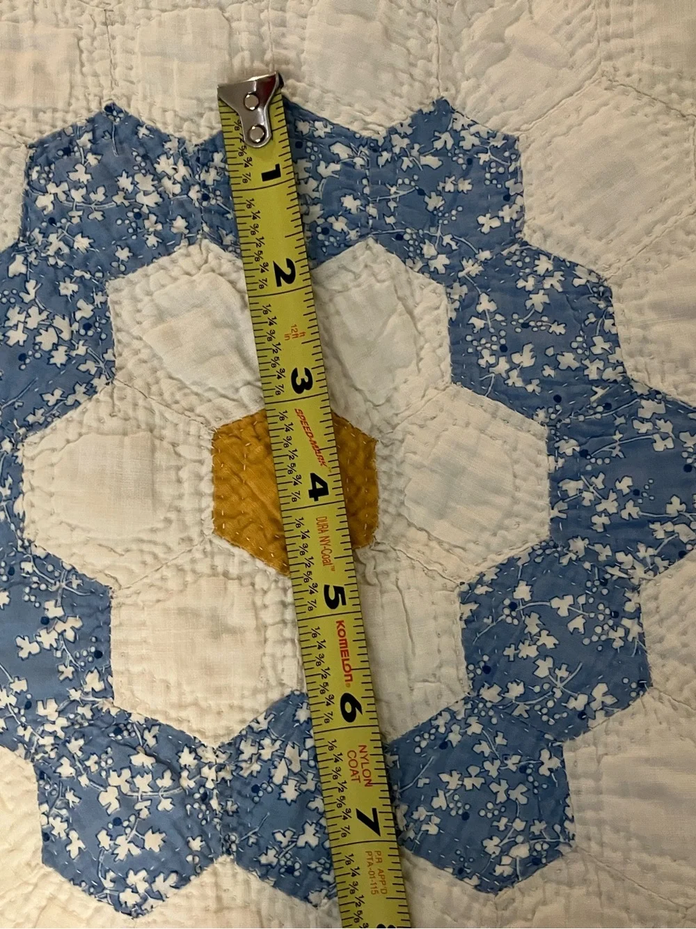 Vintage Grandmothers Flower Garden Patchwork Quilt Multicolor Flowers Queen Size
